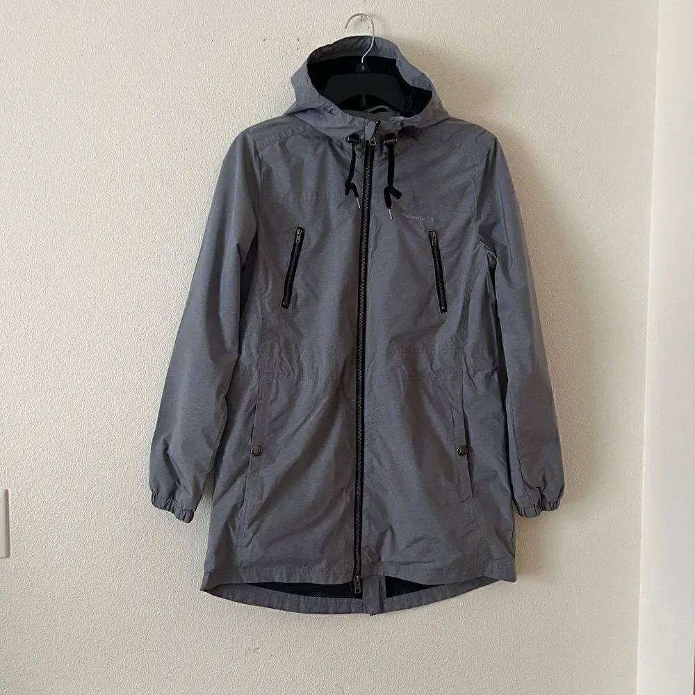AVALANCHE OUTDOOR SUPPLY Women’s Long Windbreaker Jacket Coat Size M Gray